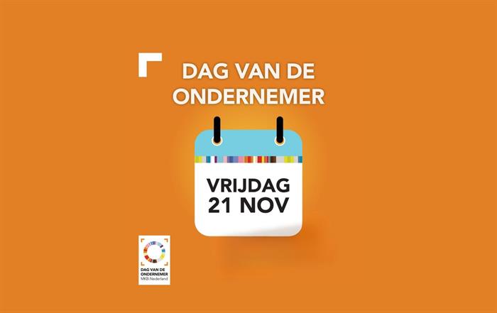 Logo Dag van de Ondernemer met een kalender die vrijdag 21 november laat zien. 